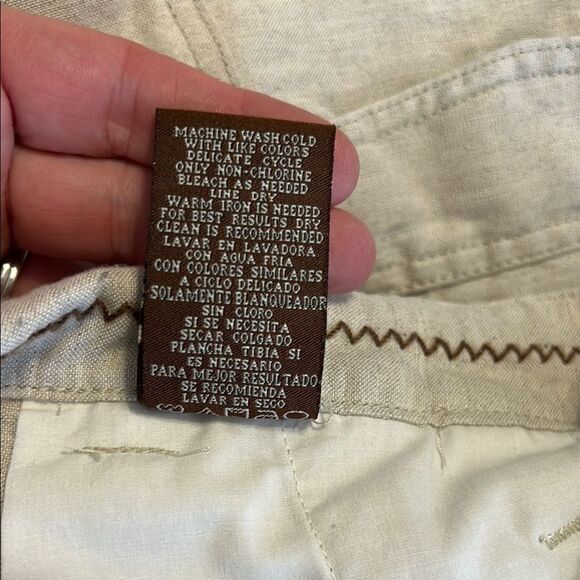 CUBAVERA Size 34 Men's Tan Cargo Shorts Linen Neutral Lightweight Relaxed Fit - Picture 8 of 8